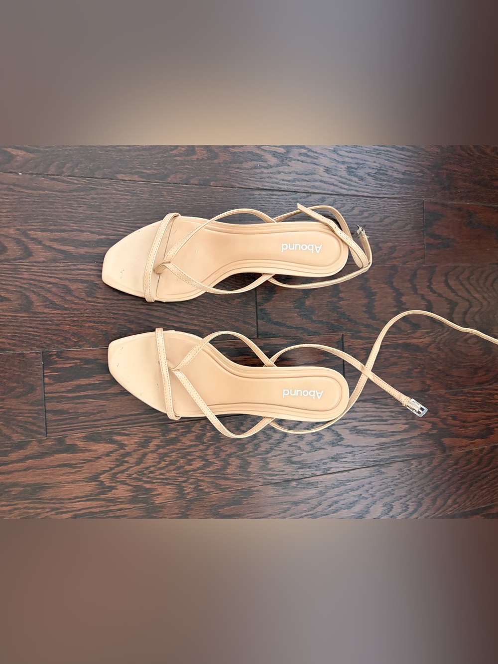 Abound Beige Strappy Ankle-Tie Sandals